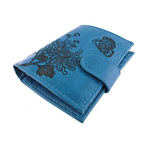 Online shopping for vegan brand LAVISHY's Eco-friendly cruelty free embossed chrysanthemum flower & butterfly vegan medium wallet for women. Great for everyday use, a beautiful gift for family & friends. Wholesale at www.lavishy.com for gift shops, fashion accessories &d clothing boutiques, book stores in Canada, USA & worldwide since 2001.