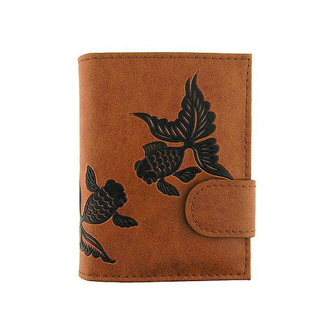 LAVISHY Eco-friendly cruelty free embossed goldfish vegan medium wallet for women. Great for everyday use, a beautiful gift for family & friends. Wholesale at www.lavishy.com for gift shops, fashion accessories &d clothing boutiques, book stores in Canada, USA & worldwide since 2001.