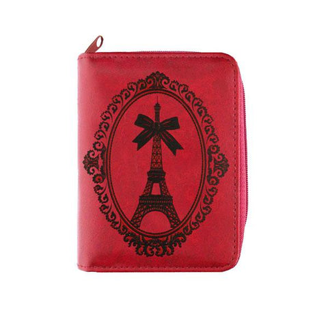 Online shopping for vegan brand LAVISHY's Eco-friendly cruelty free embossed Paris Eiffel tower vegan medium wallet for women. Great for everyday use, a beautiful gift for family & friends. Wholesale at www.lavishy.com for gift shops, fashion accessories &d clothing boutiques, book stores in Canada, USA & worldwide since 2001.