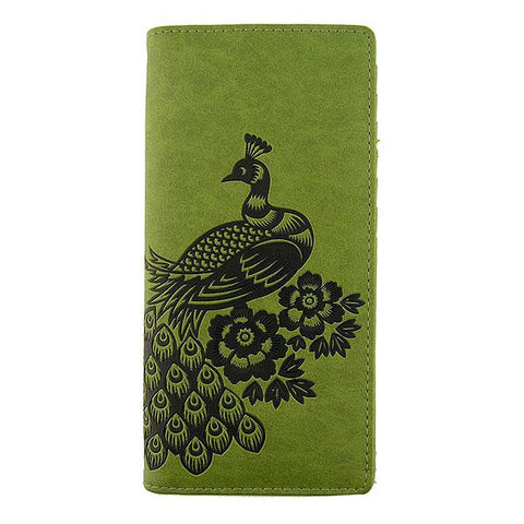 LAVISHY Eco-friendly embossed peacock vegan large wallet for women