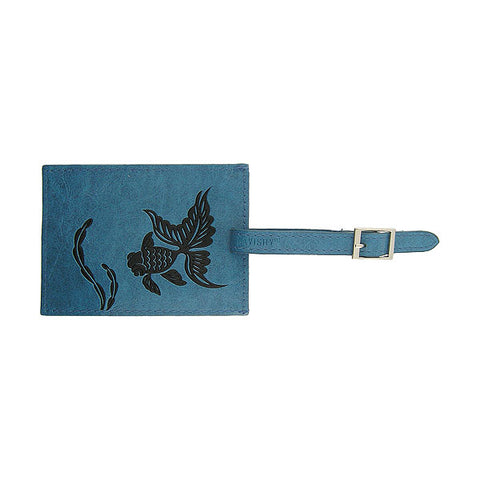 Online shopping for vegan brand LAVISHY's charming embossed goldfish vegan leather luggage tag. Great for travel, good luck gift for family & friends. Wholesale at www.lavishy.com for gift shop, clothing & fashion accessories boutique, book store in Canada, USA & worldwide since 2001.