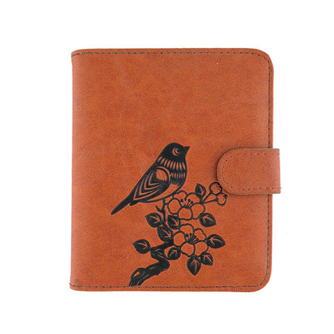 LAVISHY bird & flower embossed vegan passport wallet
