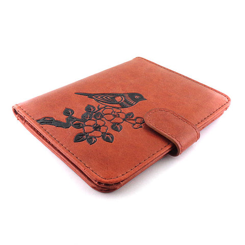 LAVISHY bird & flower embossed vegan passport wallet