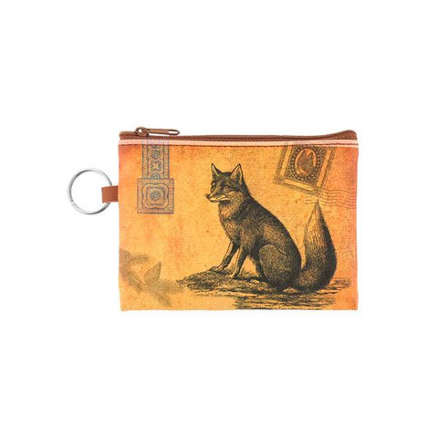 Online shopping for LAVISHYping for vegan brand LAVISHY's unisex key ring coin purse with vintage style fox illustration on the old map background print. Great for everyday use, travel & gift for friends & family. Wholesale at www.lavishy.com for gift Online shopping for LAVISHYs, fashion accessories & clothing boutiques, book stores worldwide since 2001.