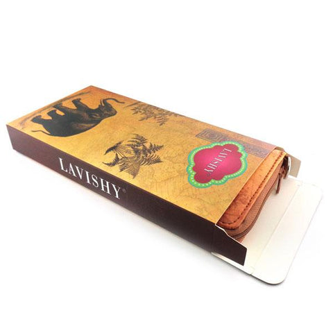 LAVISHY ladybug & flower applique vegan large wristlet wallet