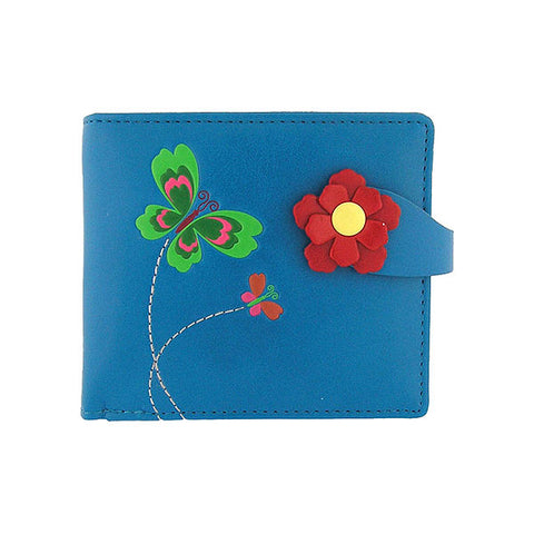LAVISHY embossed vegan/faux leather medium wallet-Butterfly & flower