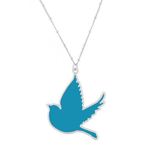 Online shopping for LAVISHY handmade enamel flying bird pendant necklace. A great gift for you or your girlfriend, wife, co-worker, friend & family. Wholesale available at www.lavishy.com with many unique & fun fashion accessories.