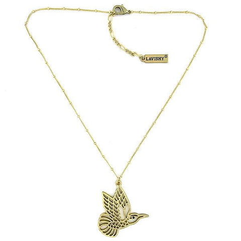 Shop LAVISHY's fun & affordable cutout hummingbird pendant necklace. A great gift for you or your girlfriend, wife, co-worker, friend & family. Wholesale available at www.lavishy.com with many unique & fun fashion accessories.