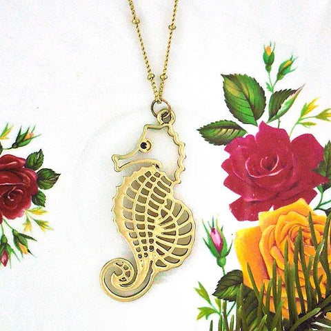 Shop LAVISHY's fun & affordable cutout seahorse pendant necklace. A great gift for you or your girlfriend, wife, co-worker, friend & family. Wholesale available at www.lavishy.com with many unique & fun fashion accessories.