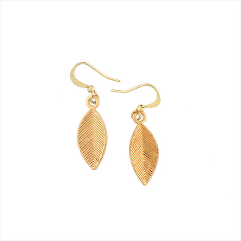 LAVISHY silver/12k gold plated leaf pendant drop earrings