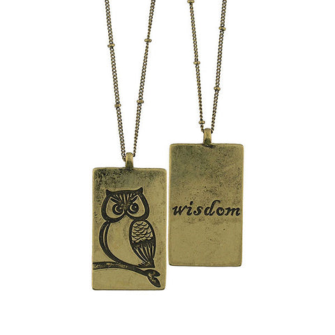 Online shopping for LAVISHY owl & wisdom vintage style reversible necklace. A great gift for you or your girlfriend, wife, co-worker, friend & family. Wholesale at www.lavishy.com with many unique & fun fashion accessories.