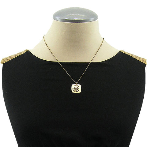 LAVISHY handmade vintage style boat & wheel/anchor reversible necklace