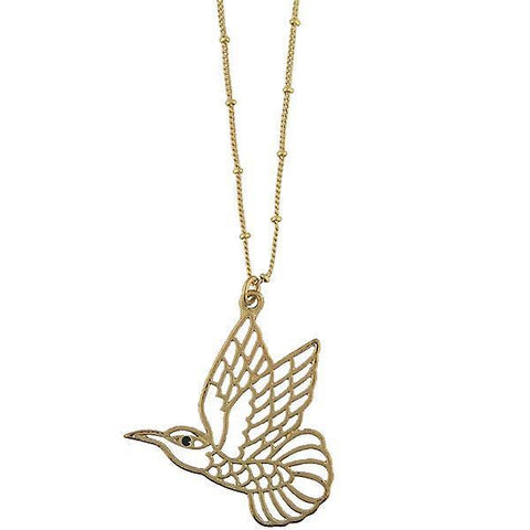 Shop LAVISHY's fun & affordable cutout hummingbird pendant necklace. A great gift for you or your girlfriend, wife, co-worker, friend & family. Wholesale available at www.lavishy.com with many unique & fun fashion accessories.