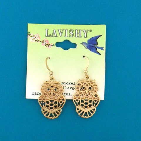 Online shopping for PETA approved vegan brand LAVISHY's unique, beautiful, affordable handmade cutout style owl earrings. A thoughtful gift for you or your girlfriend, wife, co-worker, friend & family. Wholesale at www.lavishy.com with many unique & fun fashion jewelry.