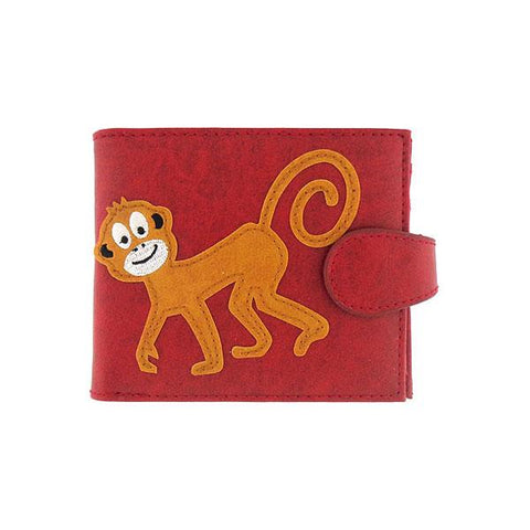 LAVISHY fun & Eco-friendly funky monkey applique vegan medium bifold wallet. Great for everyday use, cool gift for family & friends. Wholesale at www.lavishy.com for gift shops, clothing & fashion accessories boutiques, book stores in Canada, USA & worldwide since 2001.
