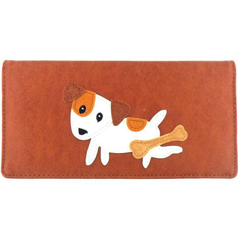 LAVISHY Eco-friendly cruelty free dog with bone applique vegan large wallet