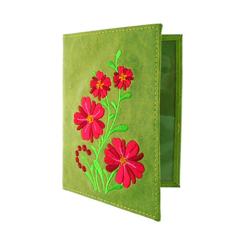 vegan brand LAVISHY's Eco-friendly, ethically made, cruelty free passport cover with flower embroidery. Wholesale available at www.lavishy.com along with other unique & fun vegan fashion accessories for retailers like gift shops, fashion accessories & clothing boutiques.