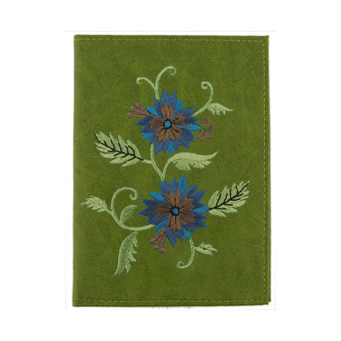 97-1106: Carnation flower embroidered vegan passport cover