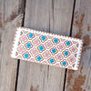 97-184: Moroccan pattern embroidered vegan large flat wallet