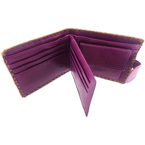 LAVISHY Polish style flora pattern embroidered medium wallet for women