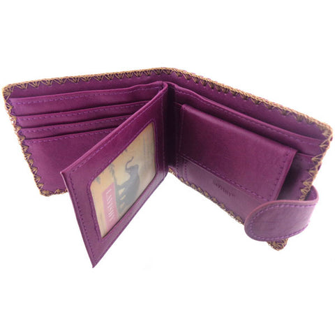 LAVISHY Polish style flora pattern embroidered medium wallet for women