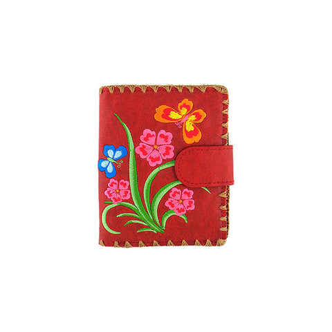 LAVISHY flower & butterfly embroidered vegan medium wallet for women