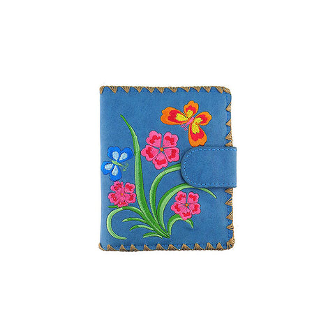 LAVISHY flower & butterfly embroidered vegan medium wallet for women