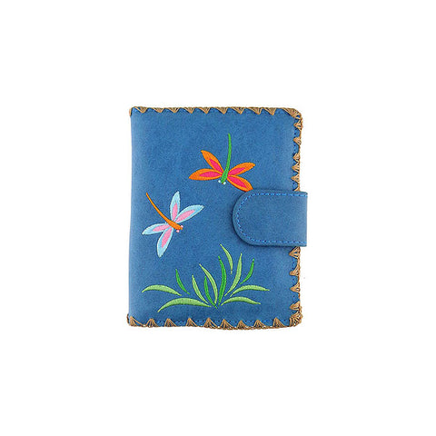LAVISHY love dragonfly embroidered vegan medium wallet for women