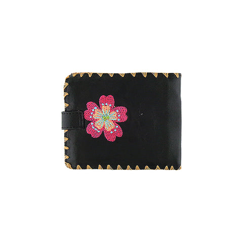 Online shopping for LAVISHY  embroidered flower medium bifold wallet for women that is Eco-friendly, ethically made, cruelty free. Great for everyday use or a gift for your family & friends. Wholesale at www.lavishy.com to gift shops, fashion accessories & clothing boutiques worldwide since 2001.