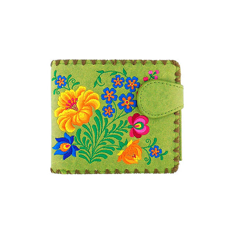 LAVISHY embroidered Hungarian flower medium bifold wallet for women that is Eco-friendly, ethically made, cruelty free. Great for everyday use or a gift for your family & friends. Wholesale at www.lavishy.com