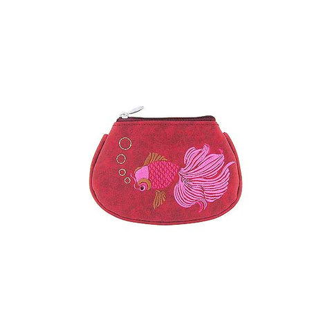 Online shopping for LAVISHY  goldfish embroidered cute little vegan coin purse that is Eco-friendly, ethically made, cruelty free. Great for everyday use or a gift for your family & friends. Wholesale at www.lavishy.com to gift shops, fashion accessories & clothing boutiques, book stores worldwide since 2001.