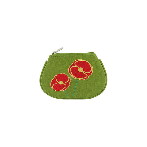 LAVISHY poppy flower embroidered cute little vegan coin purse that is Eco-friendly, ethically made, cruelty free. Great for everyday use or a gift for your family & friends. Wholesale at www.lavishy.com