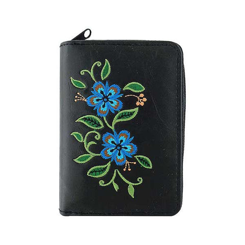 LAVISHY Eco-friendly embroidered Carnation flower vegan cardholder