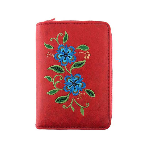 LAVISHY Eco-friendly embroidered Carnation flower vegan cardholder