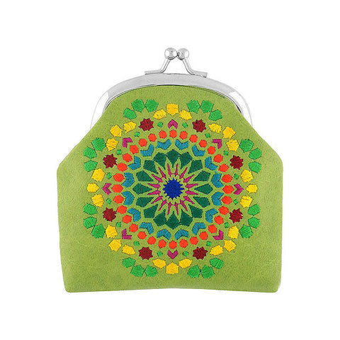 Online shopping for LAVISHY  Moroccan pattern embroidered kiss lock frame vegan coin purse that is Eco-friendly, ethically made, cruelty free. Great for everyday use or a gift for your family & friends. Wholesale at www.lavishy.com to gift shops, fashion accessories & clothing boutiques worldwide since 2001.