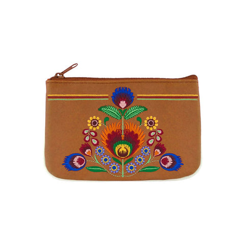 LAVISHY  bohemian Polska flora embroidered vegan small pouch/coin purse that is Eco-friendly, ethically made, cruelty free. Great for everyday use or a gift for your family & friends. Wholesale at www.lavishy.com 