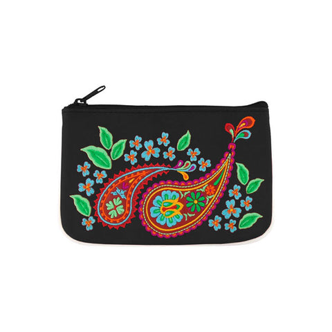 Online shopping for LAVISHY  Indian paisley & flower vegan small pouch/coin purse for women that is Eco-friendly, ethically made, cruelty free. Great for everyday use or a gift for your family & friends. Wholesale at www.lavishy.com to gift shops, fashion accessories & clothing boutiques worldwide since 2001.