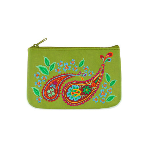 Online shopping for LAVISHY  Indian paisley & flower vegan small pouch/coin purse for women that is Eco-friendly, ethically made, cruelty free. Great for everyday use or a gift for your family & friends. Wholesale at www.lavishy.com to gift shops, fashion accessories & clothing boutiques worldwide since 2001.