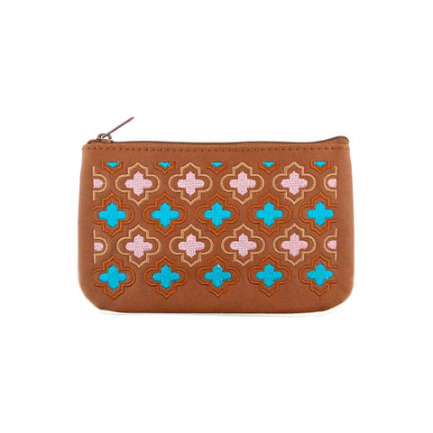 LAVISHY  Moroccan pattern embroidered vegan small pouch/coin purse that is Eco-friendly, ethically made, cruelty free. Great for everyday use or a gift for your family & friends. Wholesale at www.lavishy.com 