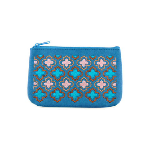 LAVISHY  Moroccan pattern embroidered vegan small pouch/coin purse that is Eco-friendly, ethically made, cruelty free. Great for everyday use or a gift for your family & friends. Wholesale at www.lavishy.com 