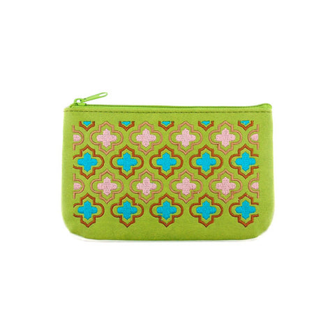 LAVISHY  Moroccan pattern embroidered vegan small pouch/coin purse that is Eco-friendly, ethically made, cruelty free. Great for everyday use or a gift for your family & friends. Wholesale at www.lavishy.com 