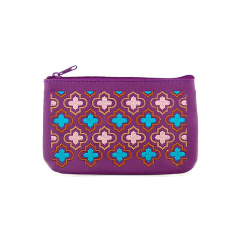 LAVISHY  Moroccan pattern embroidered vegan small pouch/coin purse that is Eco-friendly, ethically made, cruelty free. Great for everyday use or a gift for your family & friends. Wholesale at www.lavishy.com 