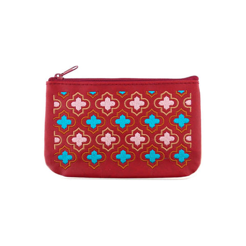LAVISHY  Moroccan pattern embroidered vegan small pouch/coin purse that is Eco-friendly, ethically made, cruelty free. Great for everyday use or a gift for your family & friends. Wholesale at www.lavishy.com 
