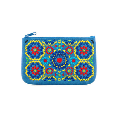 LAVISHY Moroccan pattern embroidered vegan small pouch for women
