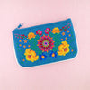 97-594: Hungarian flower embroidered vegan small pouch