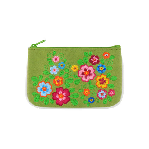 Online shopping for LAVISHY  bohemian style flower embroidered vegan small pouch/coin purse that is Eco-friendly, ethically made, cruelty free. Great for everyday use or a gift for your family & friends. Wholesale at www.lavishy.com to gift shops, fashion accessories & clothing boutiques worldwide since 2001.