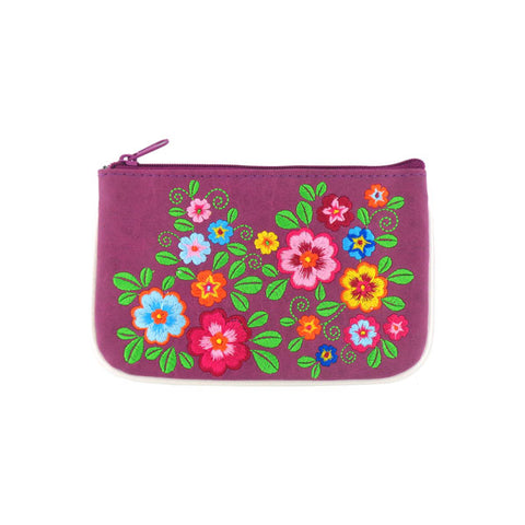 Online shopping for LAVISHY  bohemian style flower embroidered vegan small pouch/coin purse that is Eco-friendly, ethically made, cruelty free. Great for everyday use or a gift for your family & friends. Wholesale at www.lavishy.com to gift shops, fashion accessories & clothing boutiques worldwide since 2001.