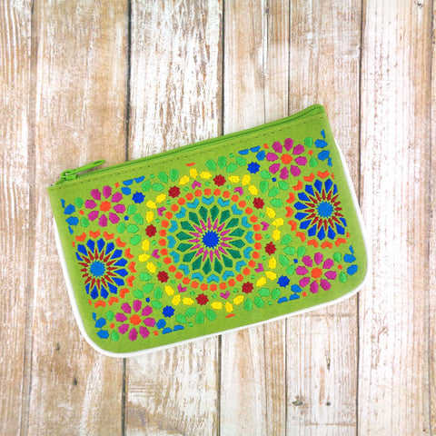 LAVISHY  Moroccan pattern embroidered vegan small pouch/coin purse for everyday use or a gift for your family & friends. Wholesale at www.lavishy.com 