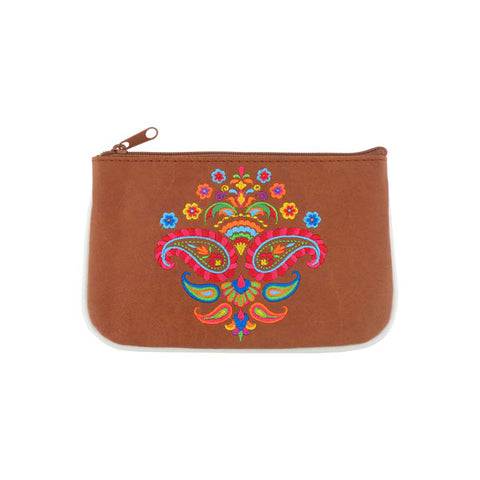 LAVISHY  Indian paisley pattern embroidered vegan small pouch/coin purse that is Eco-friendly, ethically made, cruelty free. Great for everyday use or a gift for your family & friends. Wholesale at www.lavishy.com 