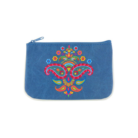 LAVISHY  Indian paisley pattern embroidered vegan small pouch/coin purse that is Eco-friendly, ethically made, cruelty free. Great for everyday use or a gift for your family & friends. Wholesale at www.lavishy.com 